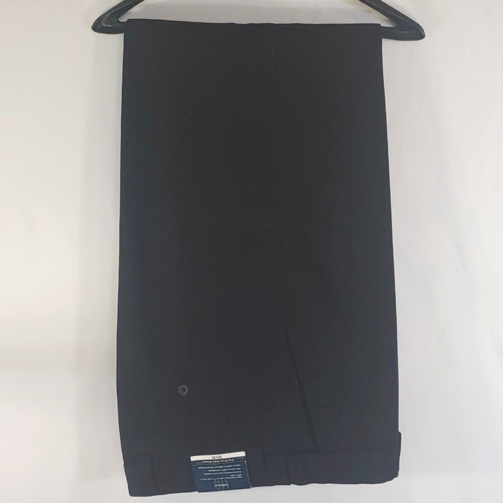 NWT Harbor Bay Black Men's Flat Front Slacks Pants Size 38" x 34"